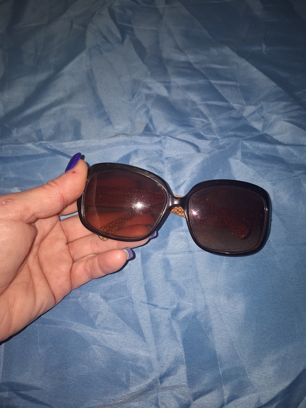 Coach Women's Oversized Brown Gradient Sunglasses Polarized